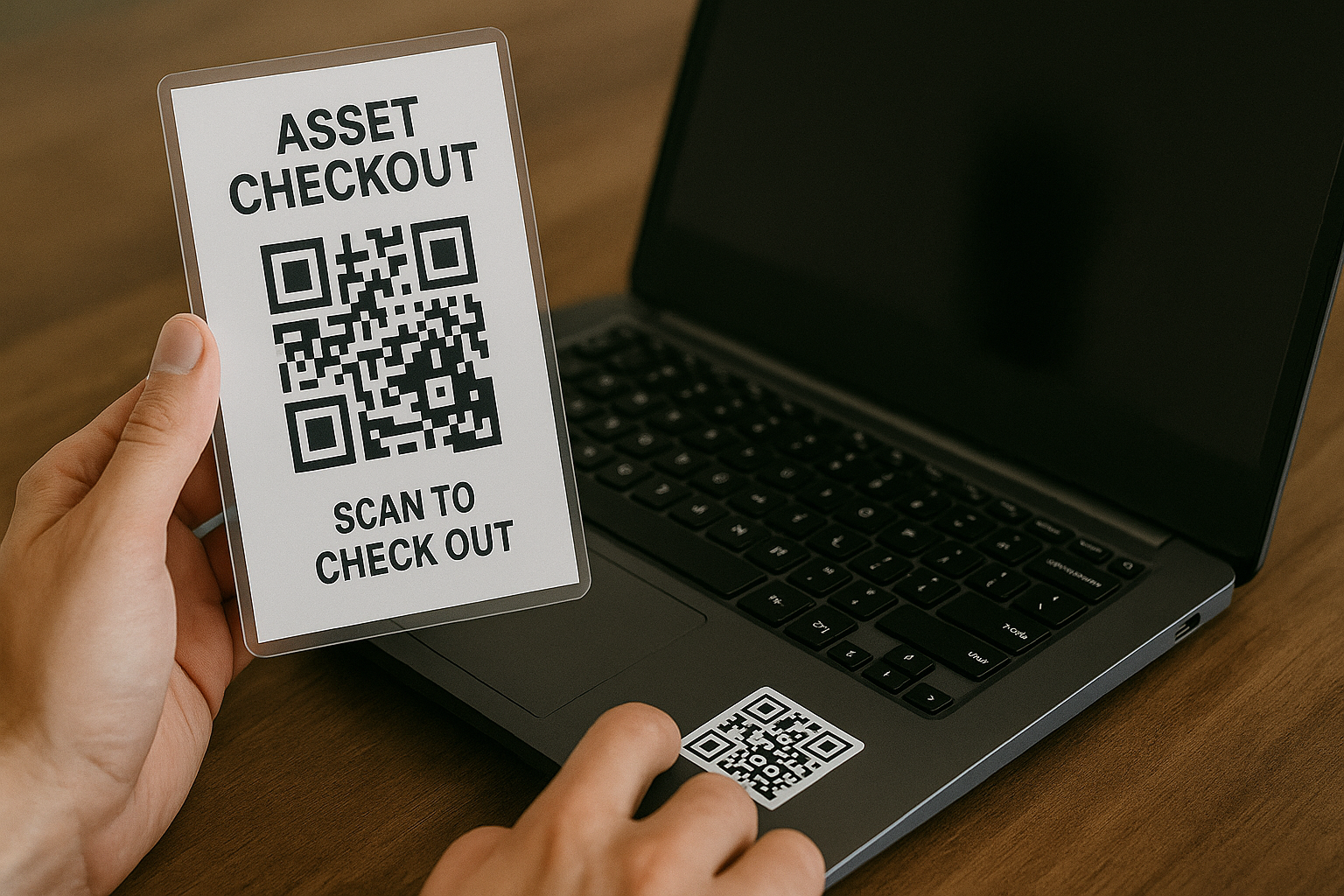 Office assets with QR codes