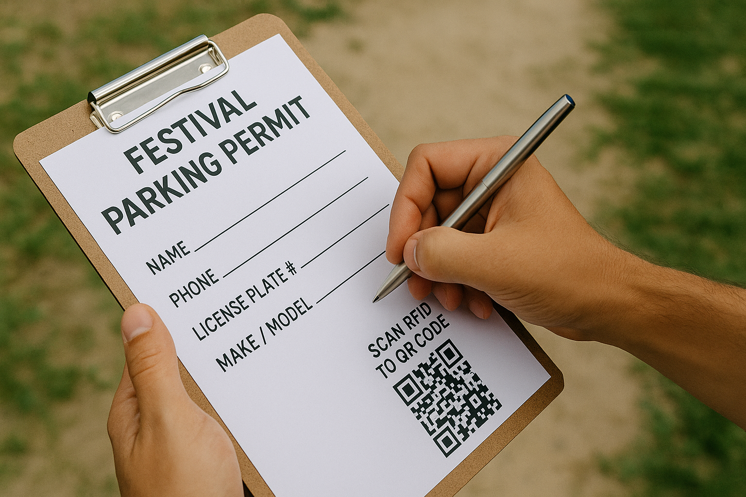 Festival form with QR code