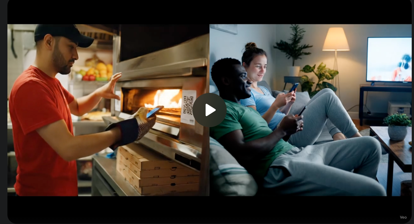 Pizza delivery driver with QR tracking