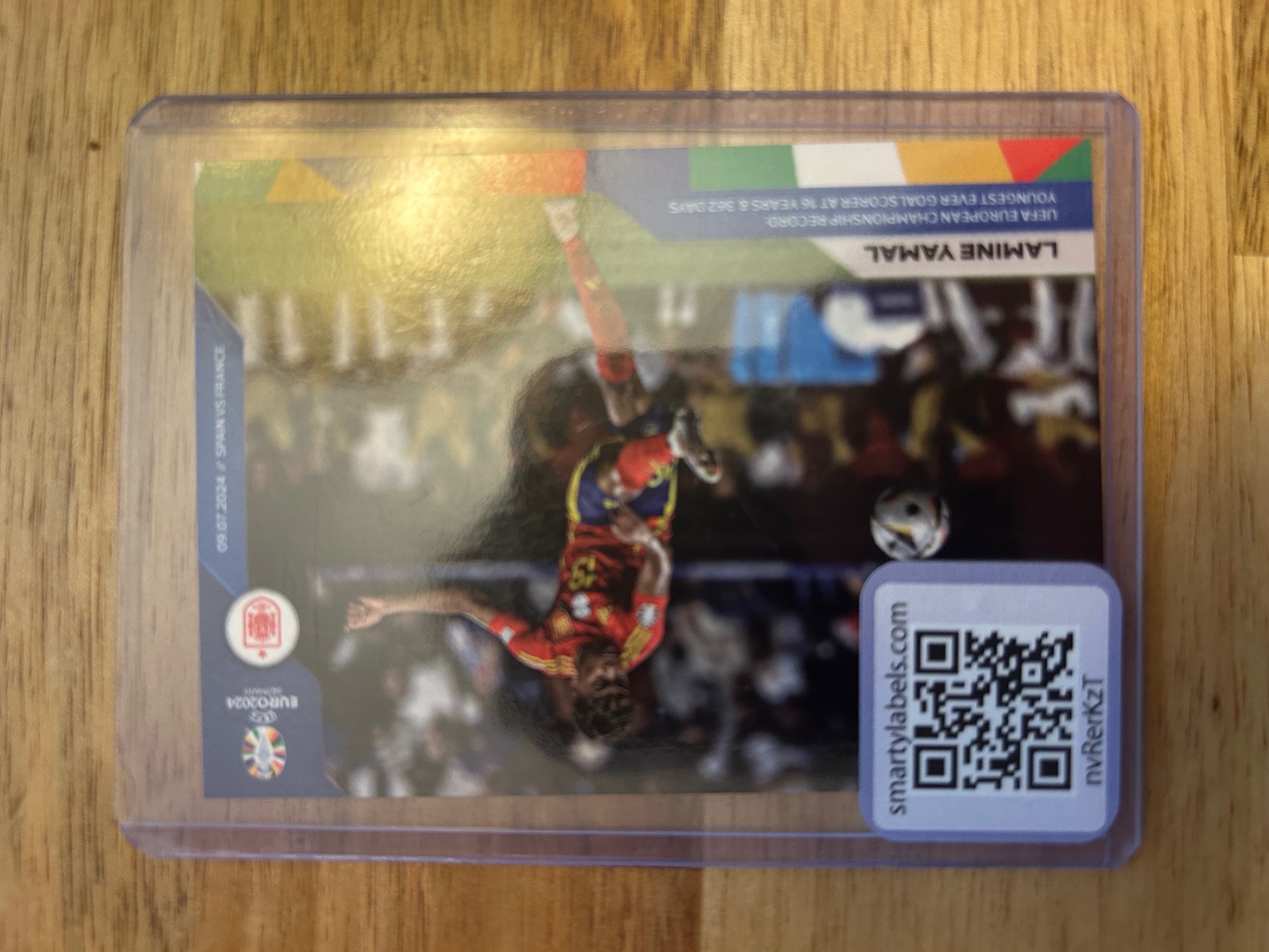 Baseball card collection with QR codes for inventory tracking